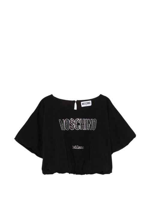 T-shirt bambina Moschino corta nera MOSCHINO KID-TEEN | HAM04BLBA1060100